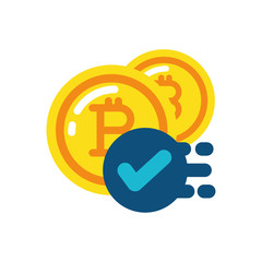 Isolated bitcoin coin vector design