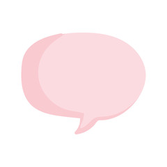 pink talk bubble chat message on white backrgound