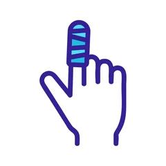 Fotobehang fractured finger icon vector. A thin line sign. Isolated contour symbol illustration © vectorwin