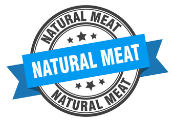 Obraz premium natural meat label. natural meatround band sign. natural meat stamp