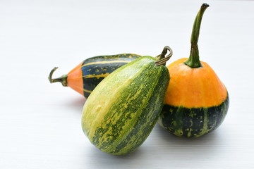Whole green and yellow natural squash
