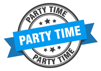 party time label. party timeround band sign. party time stamp