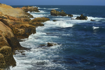 High angle shot of the beautiful coast in Wanli