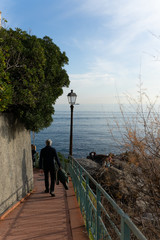 Fototapeta premium Genova Nervi is a rustic seaside Italian town in Italian Riviera