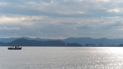 landscape with lake and clouds