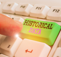 Word writing text Historical Data. Business photo showcasing collected data about past events and...