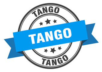 tango label. tangoround band sign. tango stamp