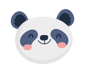 Fototapeta premium cute panda face cartoon character on white background