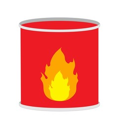 illustration of can with flammability material