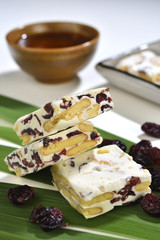 the portrait of the cookies with cranberry and fried fruit