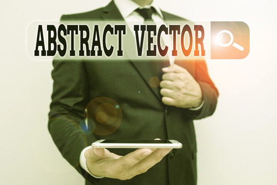 Word writing text Abstract . Business photo showcasing nonobjective motif that cannot be described any other way. Male human wear formal work suit hold smart hi tech smartphone use one hand