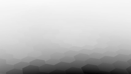 White Hexagonal Array Gradient Background - 3D Rendering
