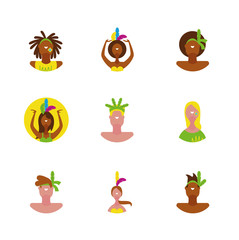 Isolated brazilian carnival people set vector design