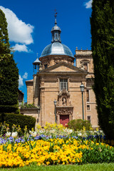 Facade of the historical Anaya Palace built in 1760 at Salamanca in Spain and currently the headquarters of the faculty of philology of the University of Salamanca