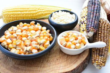 Diversity of very colorful, organic and natural ears