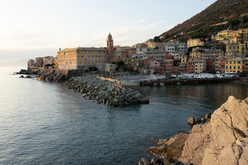 Obraz premium Genova Nervi is a rustic seaside Italian town in Italian Riviera