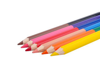 multicolor pencils isolated on the white