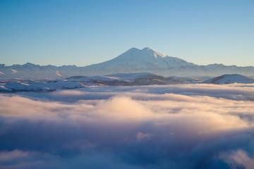 Caucasus region and Elbrus, the highest mountain in Europe