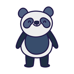 cute little panda cartoon character on white background