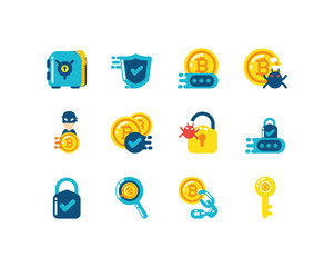 Isolated cryptocurrency icon set vector design