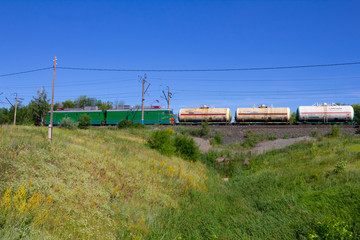 railways outdoors in the sunny day