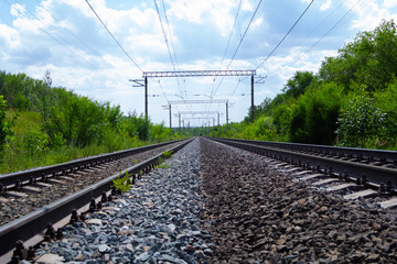 railways outdoors in the sunny day