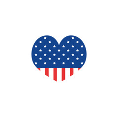 Isolated usa flag heart vector design