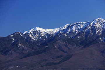 入笠山から　冬の八ヶ岳連峰　硫黄岳と横岳