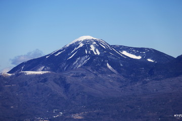 Fototapeta na wymiar 入笠山から　冬の八ヶ岳連峰　北八ヶ岳　蓼科山