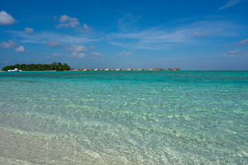 Maldive, north Male atoll - December 28 2019 - The beautiful blue sea of ​​the Maldives