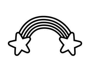 rainbow and stars decoration magic fantasy icon thick line