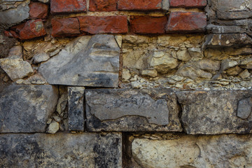 Aged brick wall, close-up