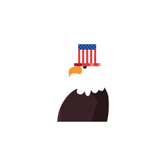 Eagle with usa flag hat vector design