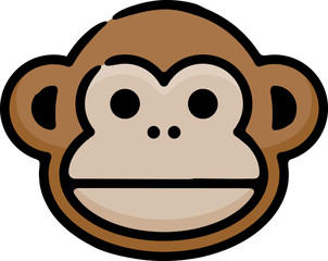 Monkey Chimp Doodle Sketch Icon