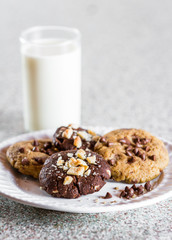 Chocolate chip cookies and milk