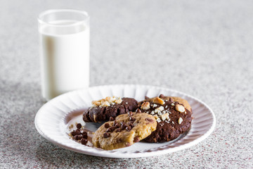 Chocolate chip cookies and milk