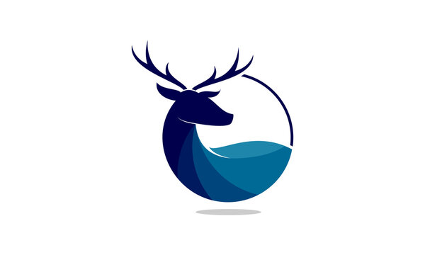 Deer luxury illustration vector logo design