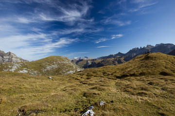 Landscape at the pass Kinzig (Kinzigpass) on a sunny day