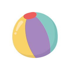 kids toy, beach ball rubber object icon design