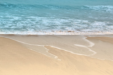  Sea water and wind wave On the beautiful sandy beach
