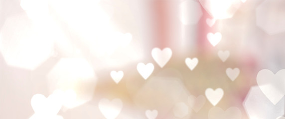 pink wallpaper with unfocused hearts - obrazy, fototapety, plakaty