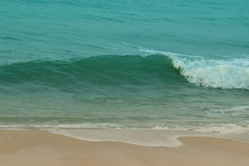  Sea water and wind wave On the beautiful sandy beach