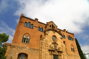 Fototapeta na wymiar Hospital of the Holy Cross and Saint Paul de la Santa Creu i Sant Pau, Barcelona, Spain by Lluis Domenech i Montaner in barcelona 