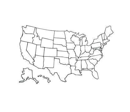 usa map of united states of america