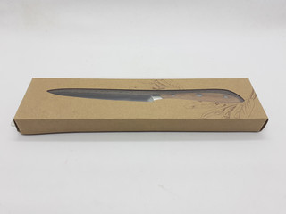 Handheld Sharp ans Shiny Metallic Stainless Steel Knife as Cutting Tools for Kitchen Utensils in White Isolated Background