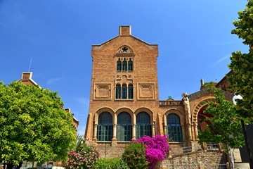Fototapeta premium Hospital of the Holy Cross and Saint Paul de la Santa Creu i Sant Pau, Barcelona, Spain by Lluis Domenech i Montaner in barcelona 