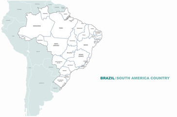 map of south america. brazil map.