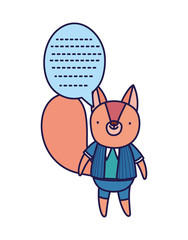 back to school education cute squirrel with speech bubble cartoon
