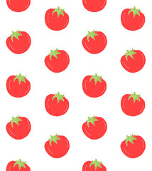 Vector seamless pattern of hand drawn doodle sketch tomato isolated on white background