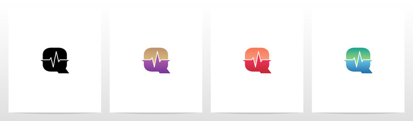 Pulse Line On Letter Logo Design Q